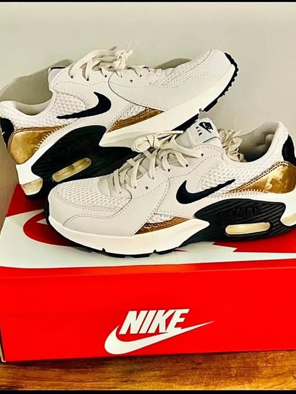 Nike Air Max Excee Phantom Black Metallic Gold detail  Womens US 8.5
